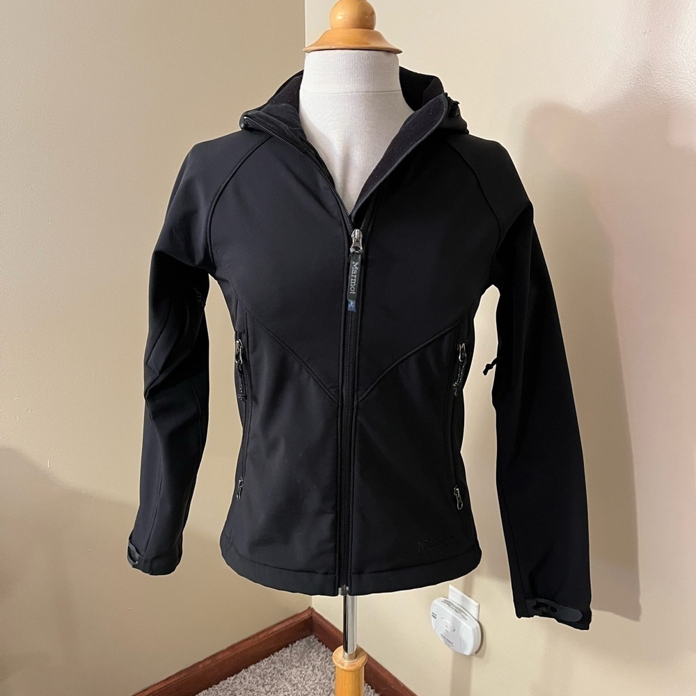 Marmot Black Full Zip Hooded Jacket Sz S